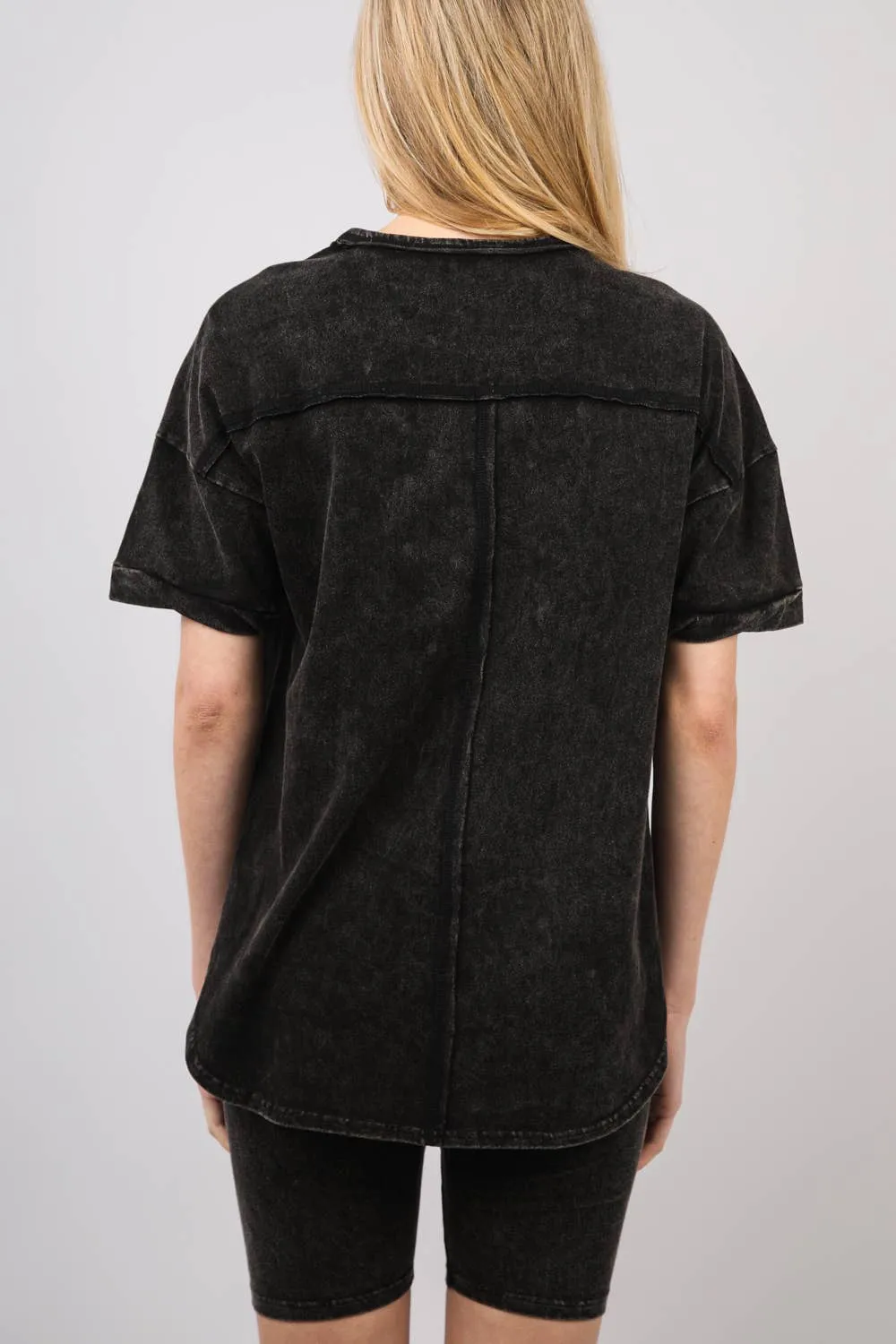 ✅ Washed Stretchy Knit Activewear Top & Shorts NT11-5905