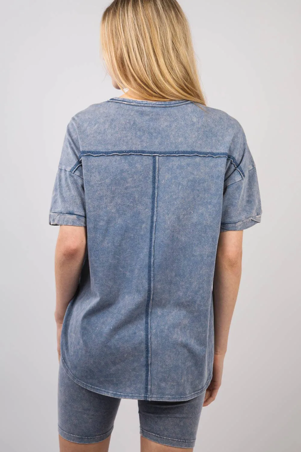 ✅ Washed Stretchy Knit Activewear Top & Shorts NT11-5905