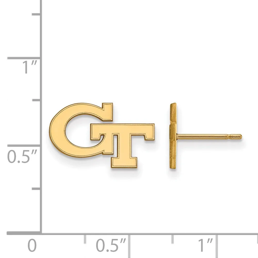 10K Yellow Gold Georgia Institute of Technology XS Post Earrings
