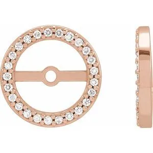 14K Rose 1/8 CTW Diamond Earring Jackets with 7 mm ID