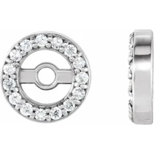 14K White .08 CTW Diamond Earring Jackets with 3.6 mm ID