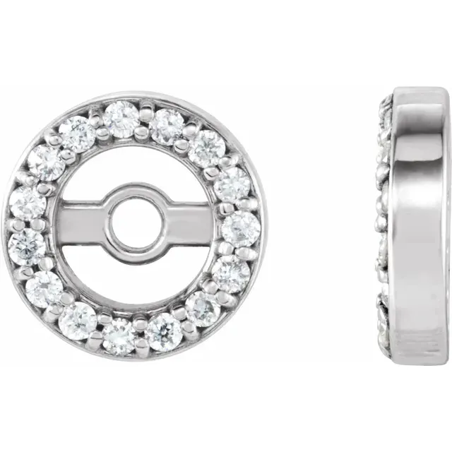 14K White .08 CTW Diamond Earring Jackets with 3.6 mm ID