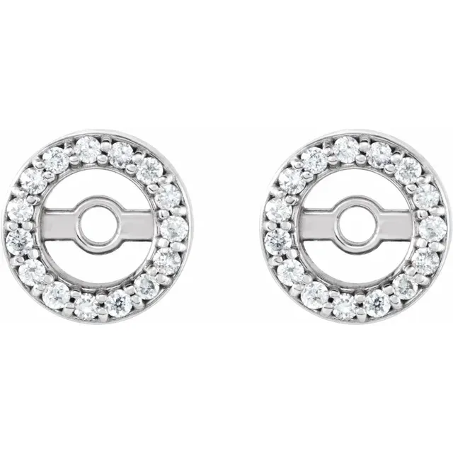 14K White .08 CTW Diamond Earring Jackets with 3.6 mm ID