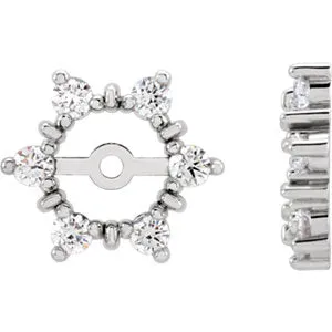 14K White 1/4 CTW Diamond Earring Jackets with 4.7 mm ID