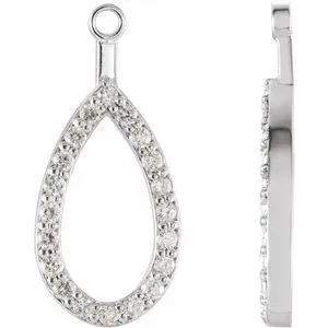 14K White 1/5 CTW Diamond Teardrop Earring Jackets