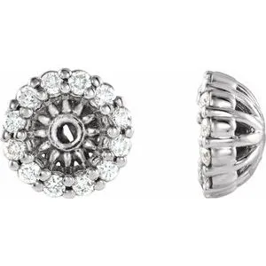14K White 1/8 CTW Diamond Earring Jackets with 3.6 mm ID