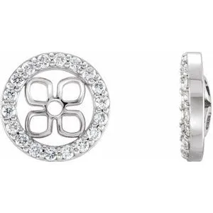 14K White 6 mm ID 1/6 CTW Diamond Earring Jackets