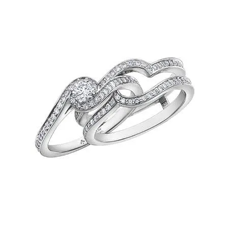 14K White Gold (0.38ct) Canadian Maple Leaf Diamond Engagement Ring