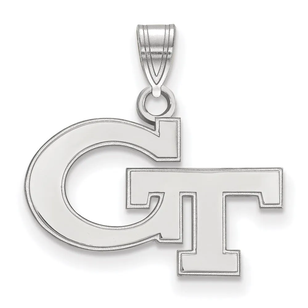 14k White Gold Georgia Institute of Technology Small Pendant