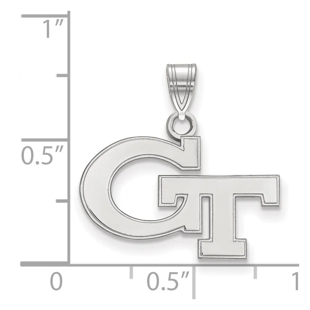 14k White Gold Georgia Institute of Technology Small Pendant