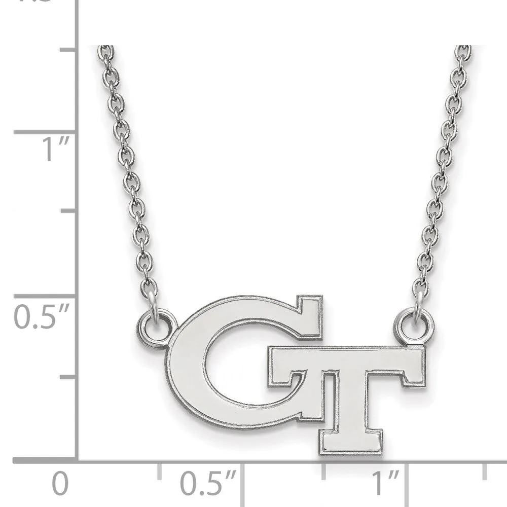 14k White Gold Georgia Tech G-T Small Pendant Necklace