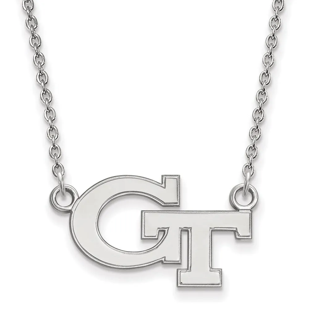14k White Gold Georgia Tech G-T Small Pendant Necklace