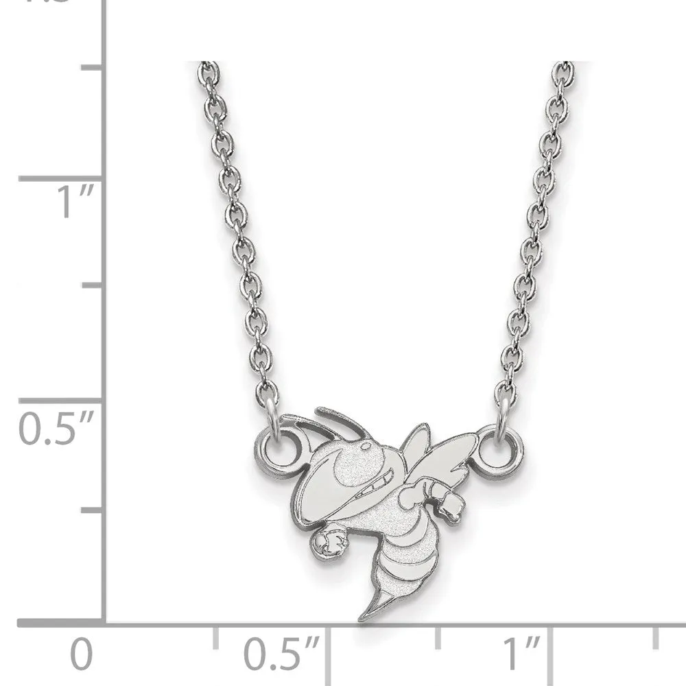 14k White Gold Georgia Tech Small Pendant Necklace