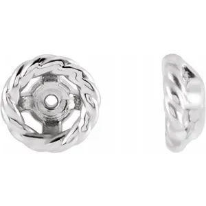 14K White Rope Earring Jackets