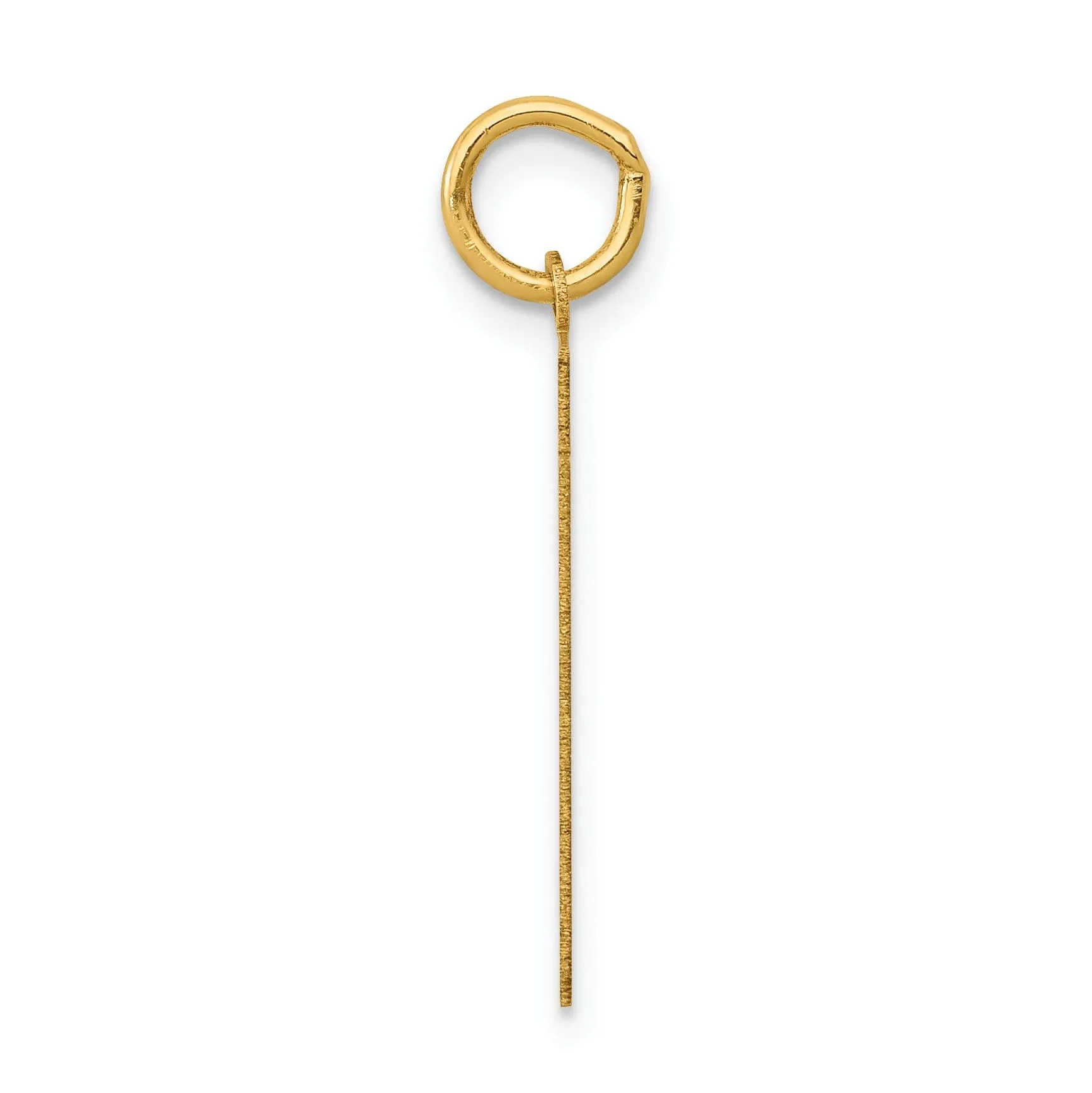 14K Yellow Gold Polished Finish Medium Size Number 61 Charm Pendant