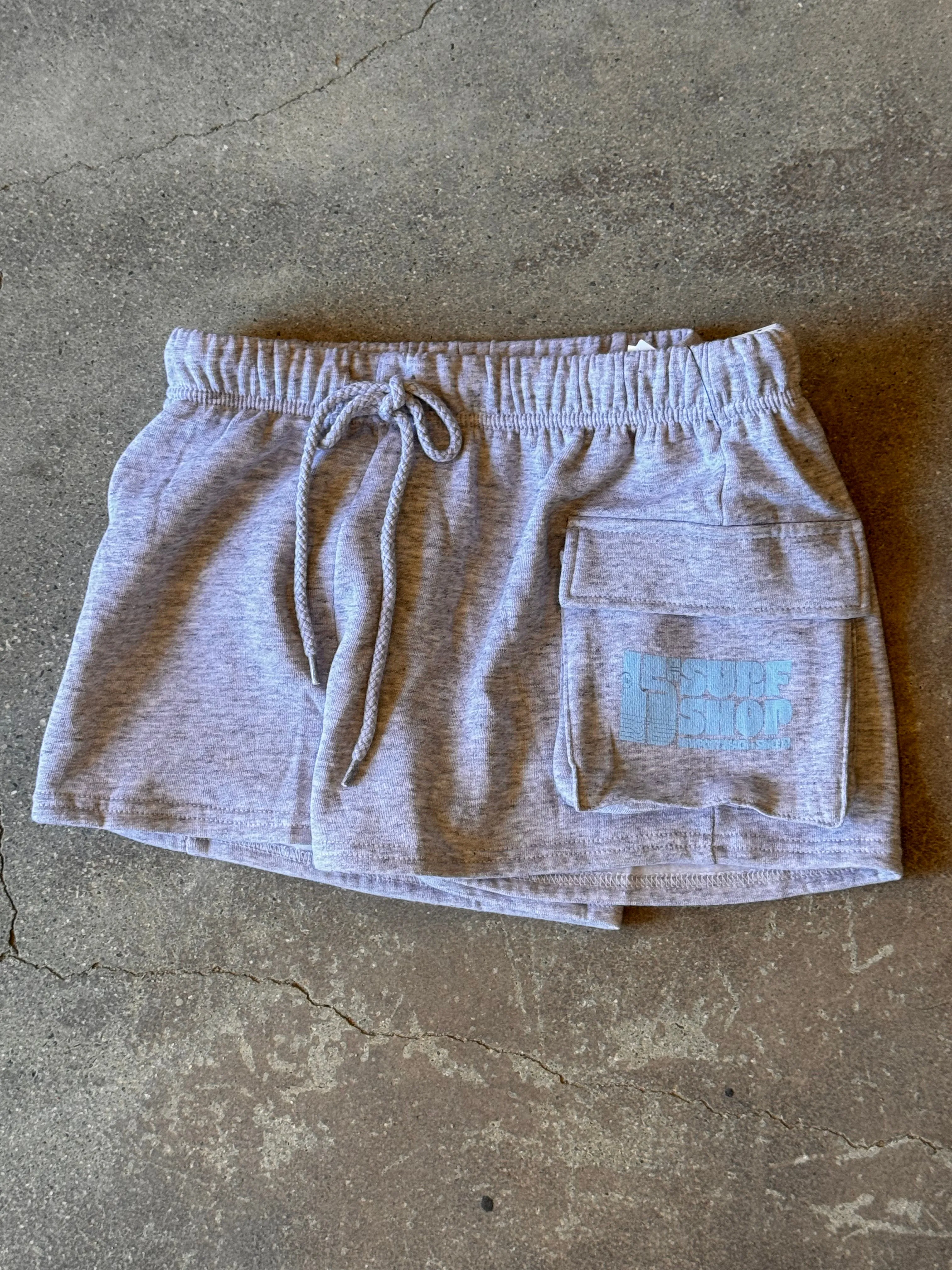 15th St WOMEN Groovy Drip Cropped Half Zip Hooded Fleece BABY BLUE on ICE GREY
