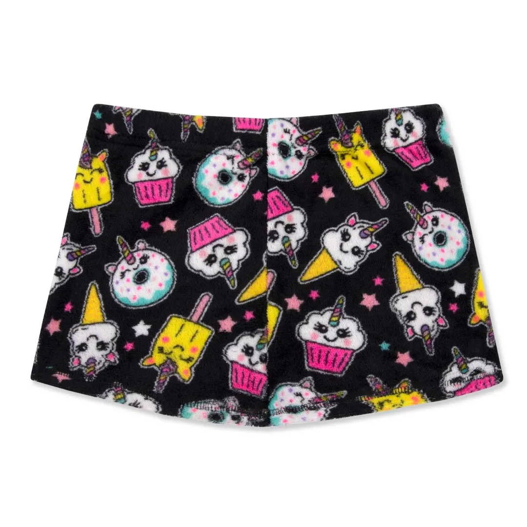 2 Pack Girls Fleece Pajama Shorts