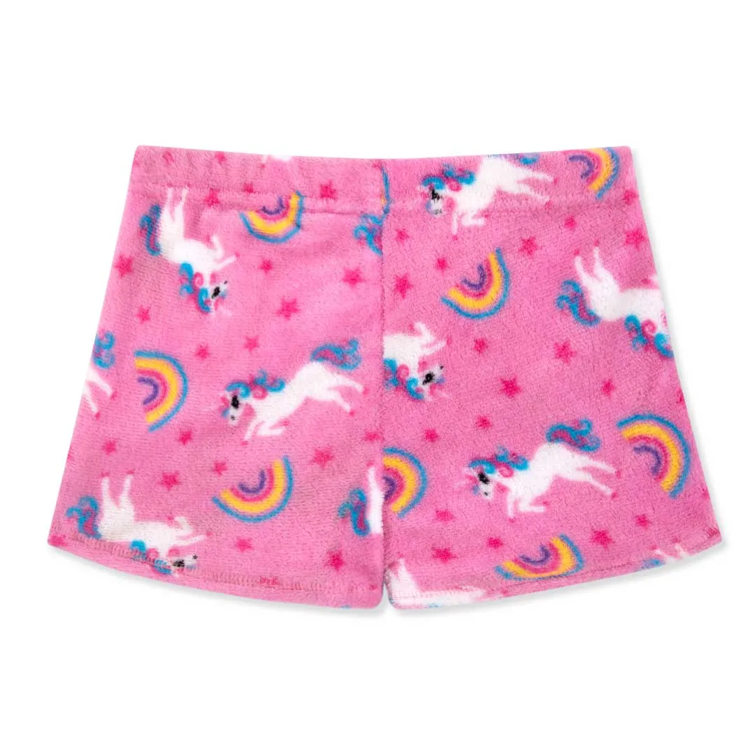 2 Pack Girls Fleece Pajama Shorts