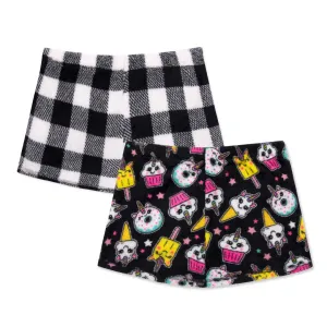 2 Pack Girls Fleece Pajama Shorts
