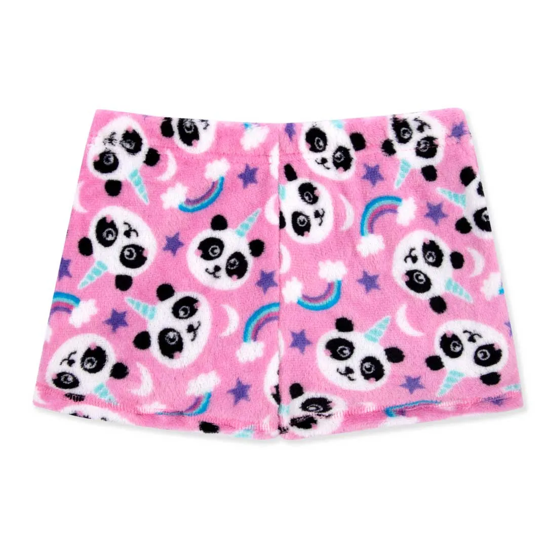 2 Pack Girls Fleece Pajama Shorts