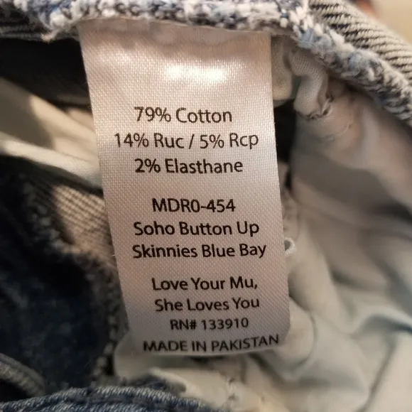 {27} Show Me Your Mumu Soho Button Up Skinnies Blue Bay Cropped Hem