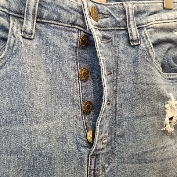 {27} Show Me Your Mumu Soho Button Up Skinnies Blue Bay Cropped Hem