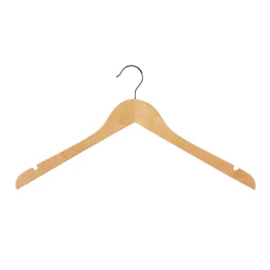 43cm Natural Wooden Coat Hanger 12mm thick Sold in Bundle of 20/50/100