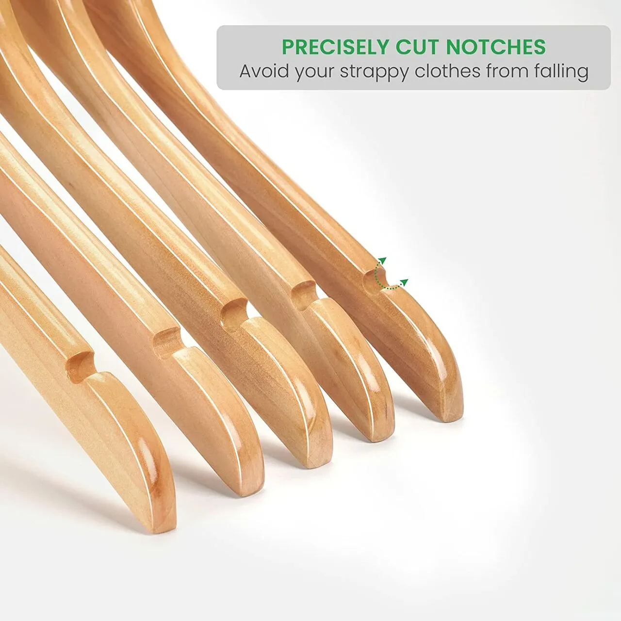 43cm Natural Wooden Coat Hanger 12mm thick Sold in Bundle of 20/50/100