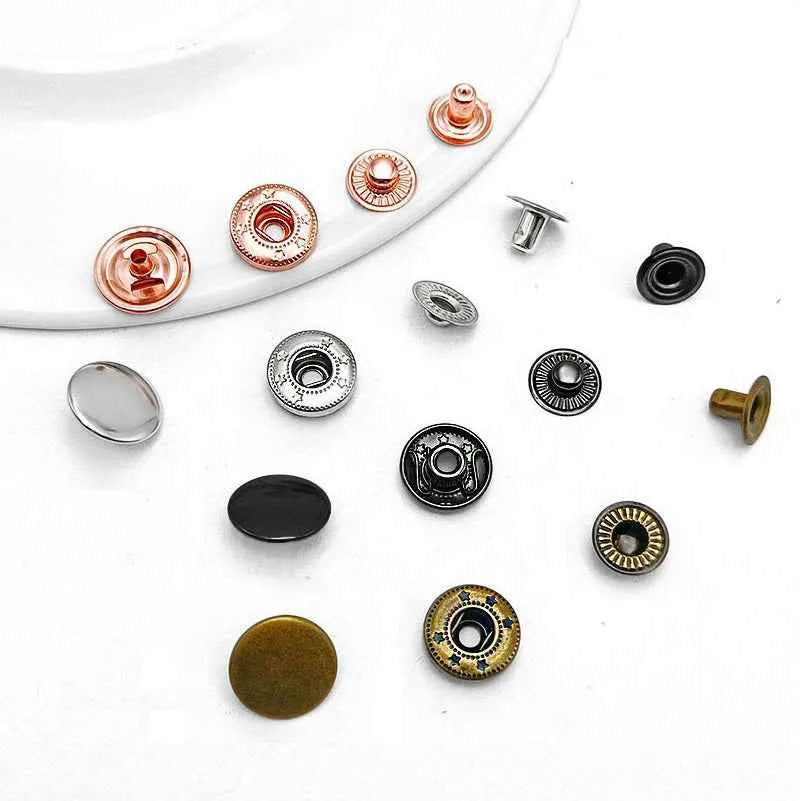 4in1 Stainless Steel Snap Buttons for Women's Wallets Coats 40pcs