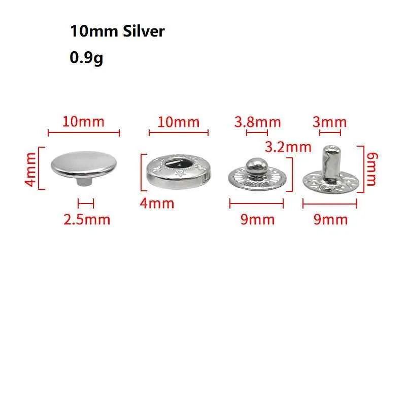 4in1 Stainless Steel Snap Buttons for Women's Wallets Coats 40pcs