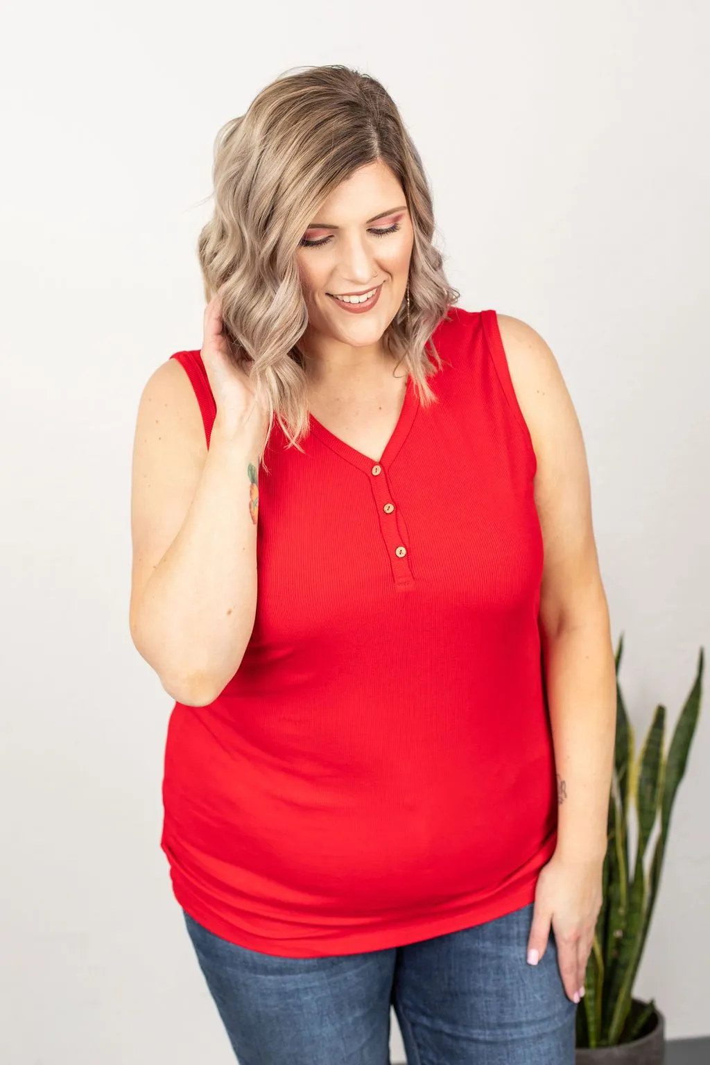 Addison Henley Tank - Red