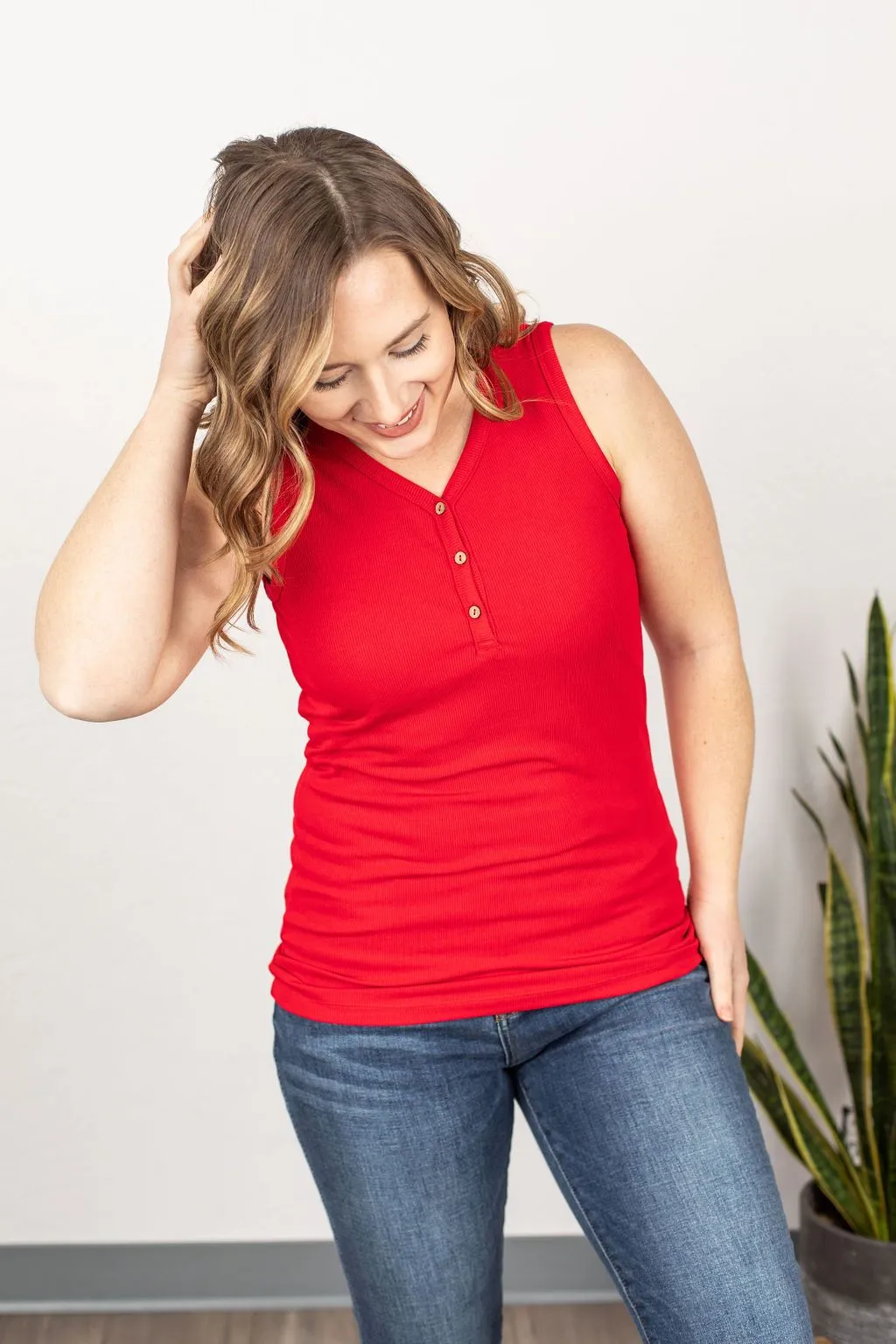Addison Henley Tank - Red
