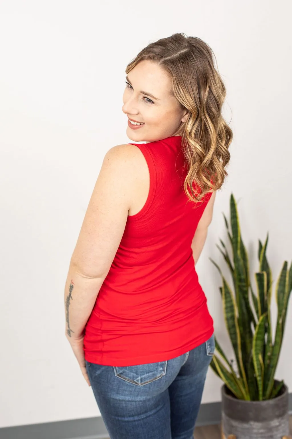 Addison Henley Tank - Red