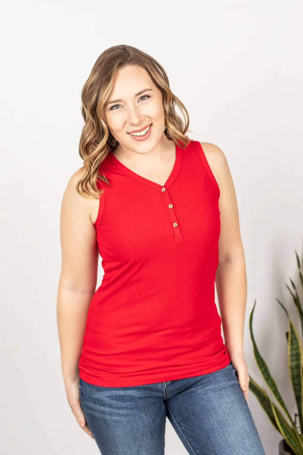 Addison Henley Tank - Red