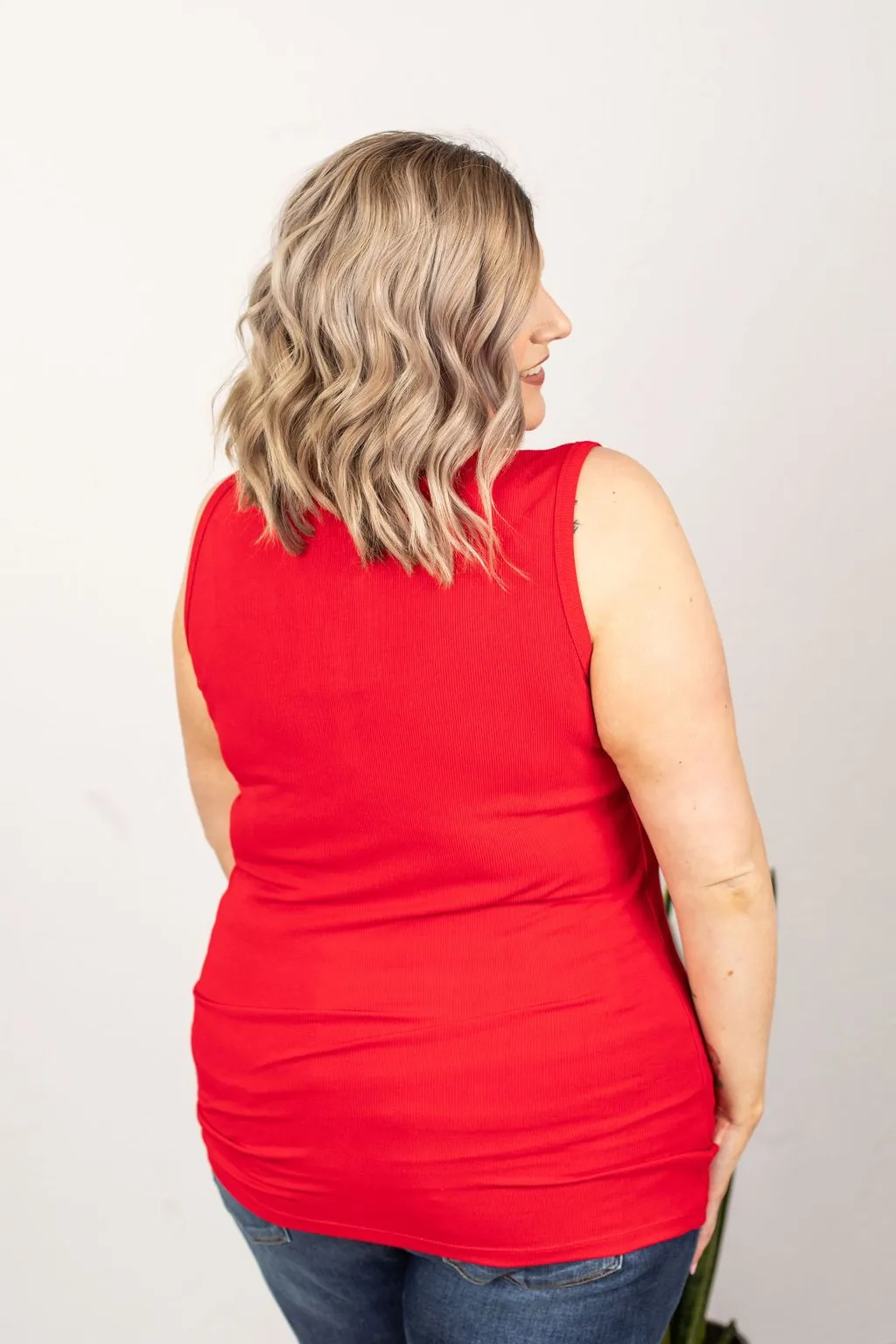 Addison Henley Tank - Red