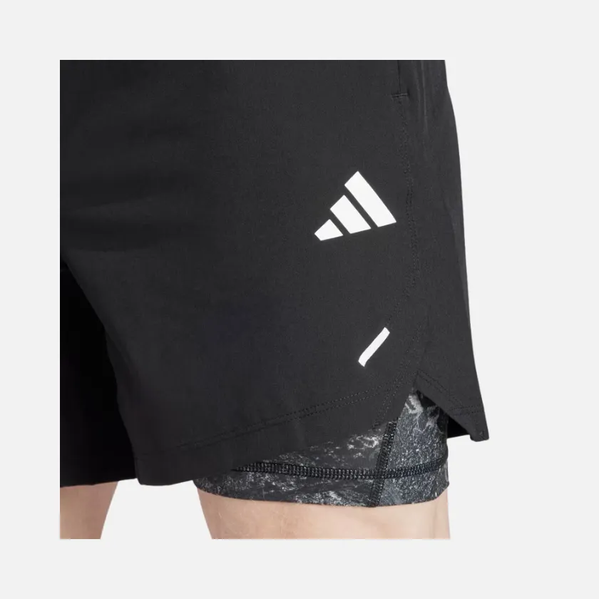 Adidas Power Workout 2 in 1 Men's Training Shorts -Black/Black