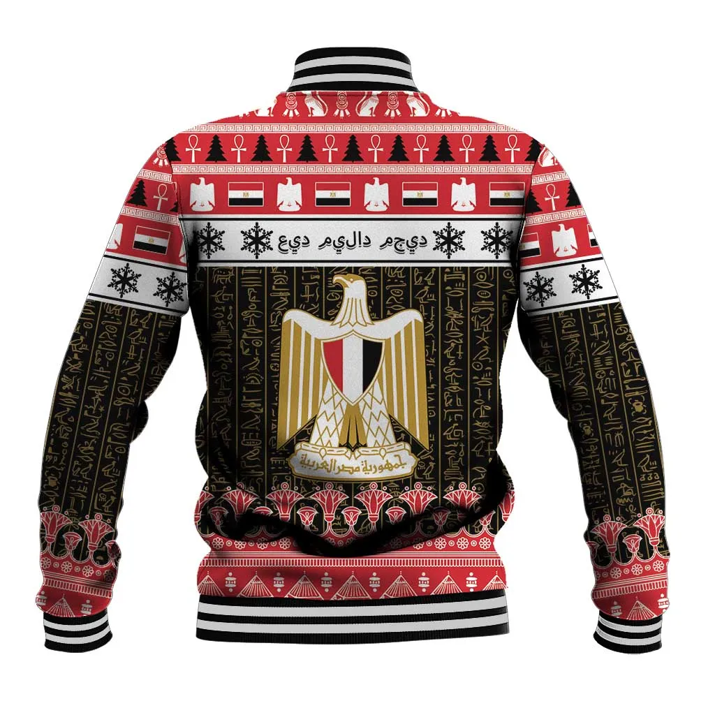 Afro Egypt Christmas Baseball Jacket Coat Of Arms Mix Egyptian Pattern LT15