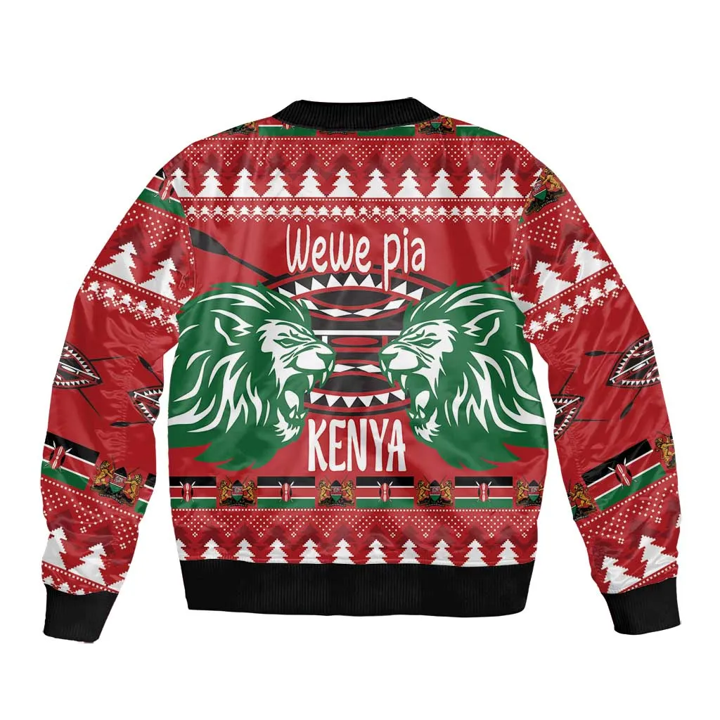 Afro Kenya Christmas Bomber Jacket Head Lion - Heri ya Krismasi LT18