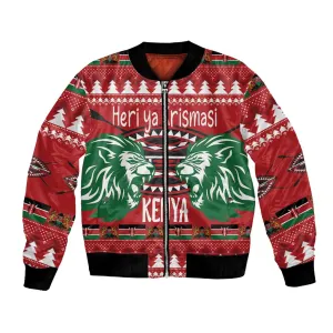 Afro Kenya Christmas Bomber Jacket Head Lion - Heri ya Krismasi LT18