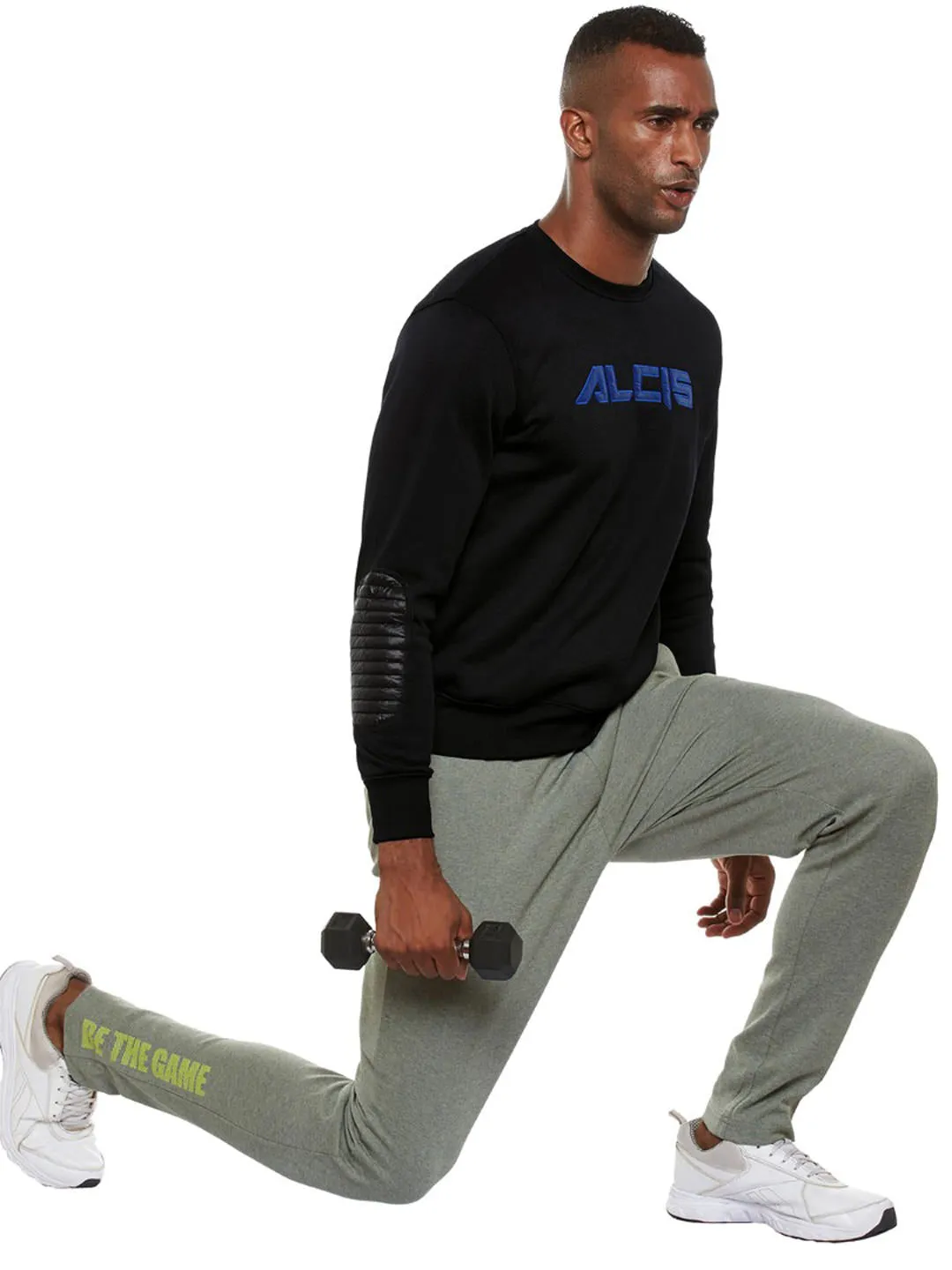 Alcis Mens Solid Black Sweat Shirt 113MSS143