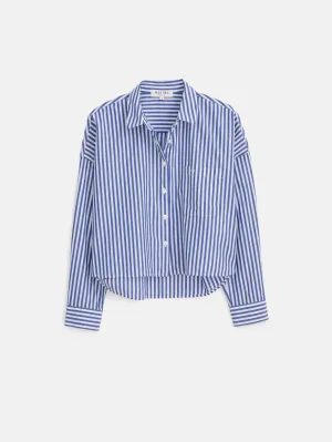 Alex Mill - Cropped Striped Jo Shirt in Cotton (White/Blue)