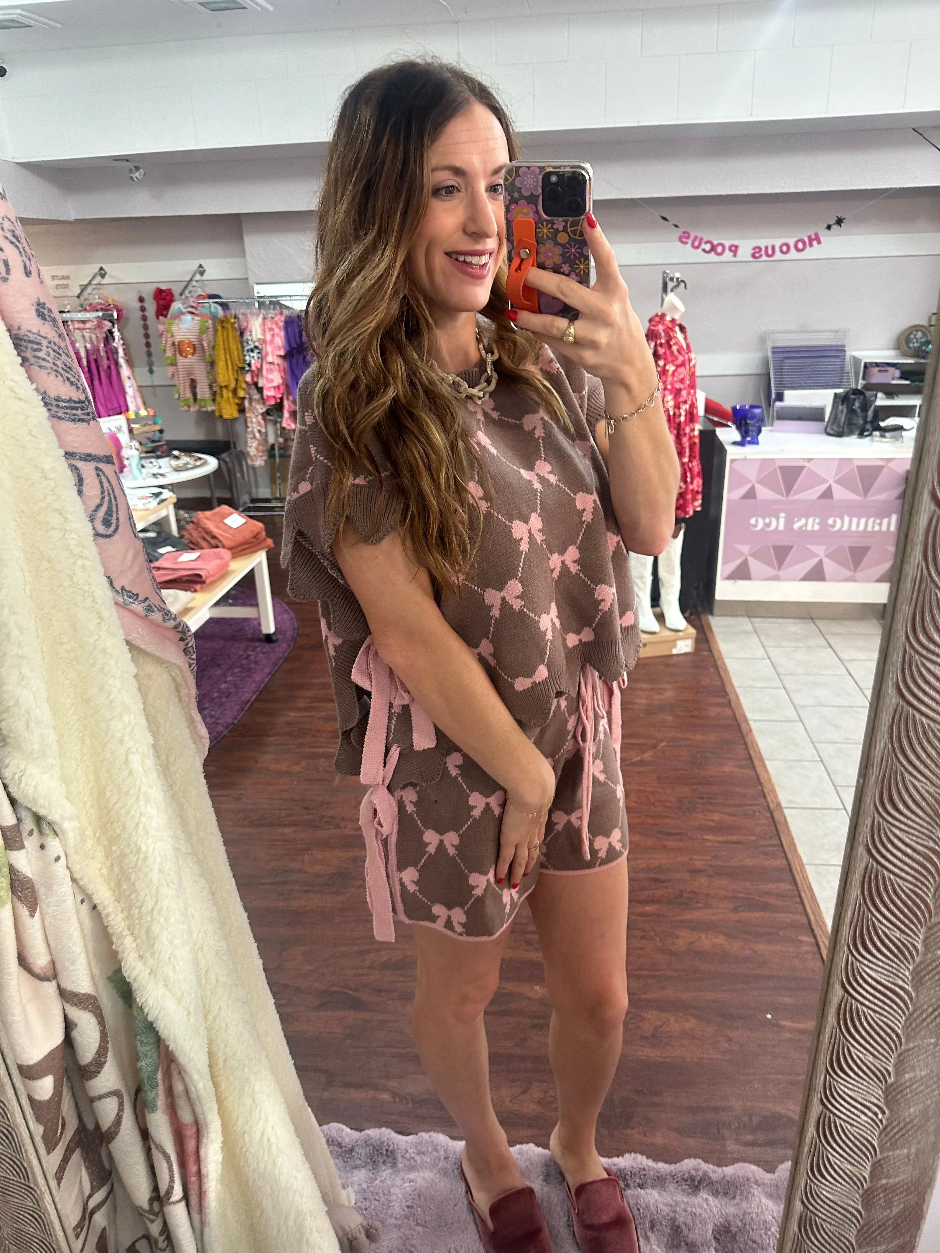 All About Bows Top: Mocha