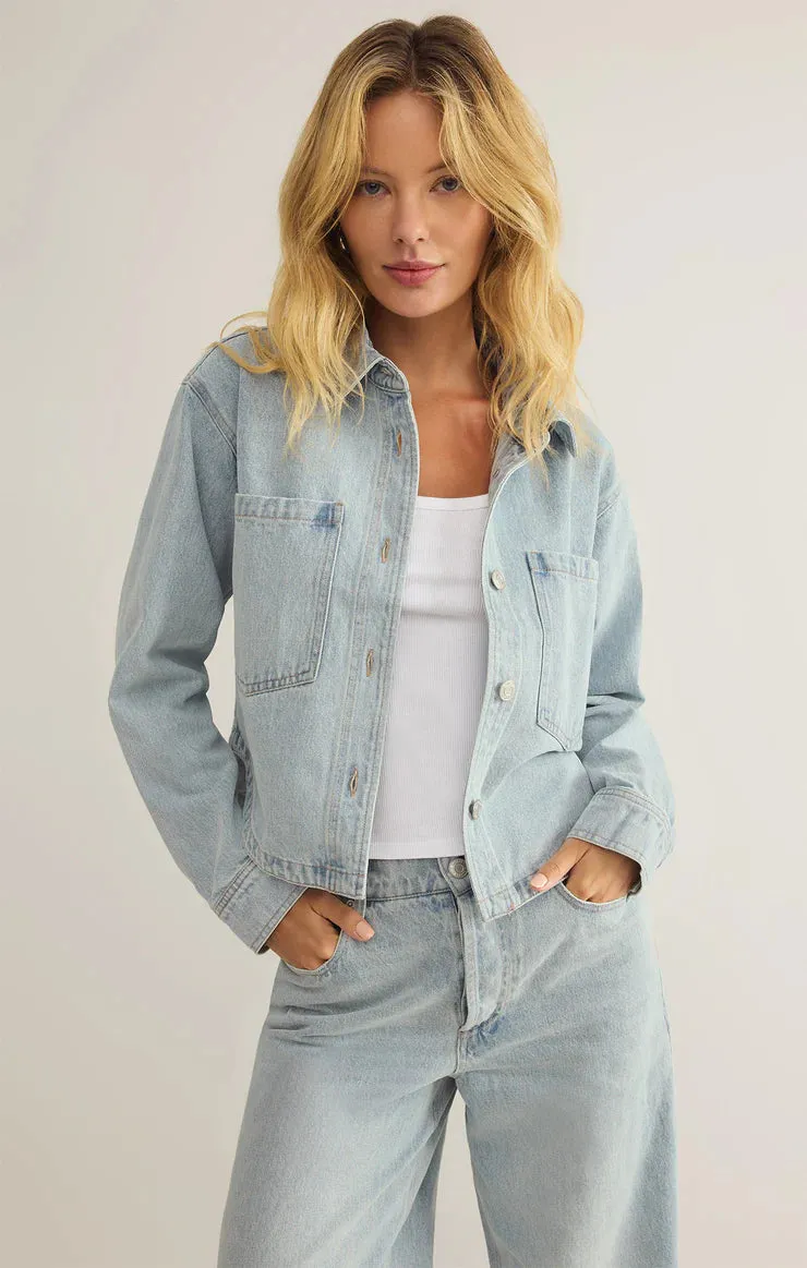 All Day Cropped Denim Jacket I Faded Indigo