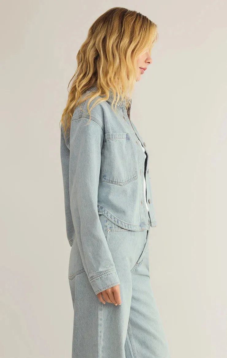 All Day Cropped Denim Jacket I Faded Indigo