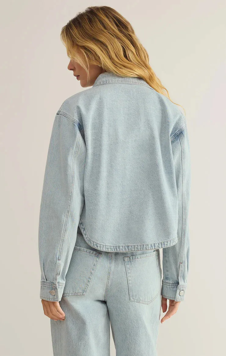 All Day Cropped Denim Jacket I Faded Indigo