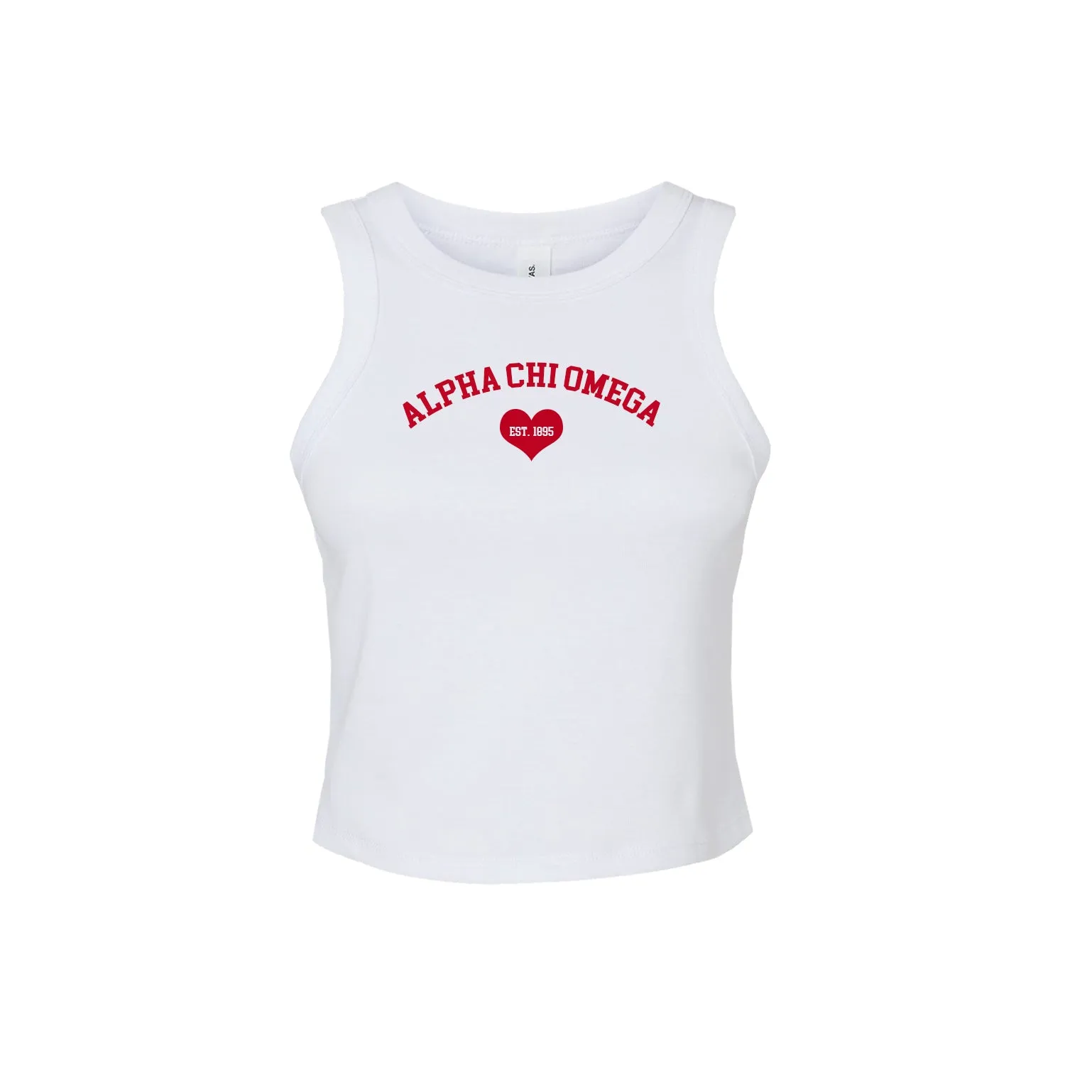 Alpha Chi Omega Crop Tank Top - Women's Micro Rib Racer Tank - A CHI O