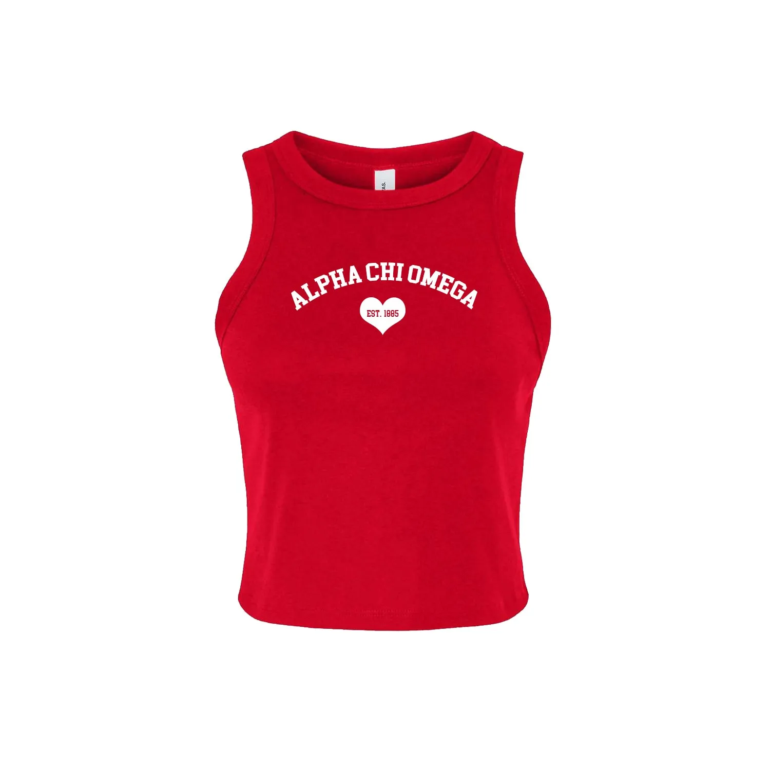 Alpha Chi Omega Crop Tank Top - Women's Micro Rib Racer Tank - A CHI O