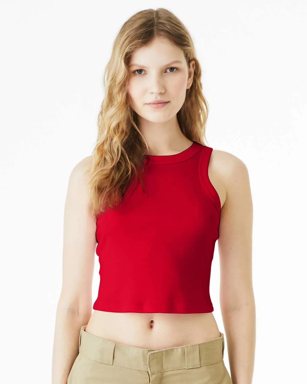 Alpha Chi Omega Crop Tank Top - Women's Micro Rib Racer Tank - A CHI O