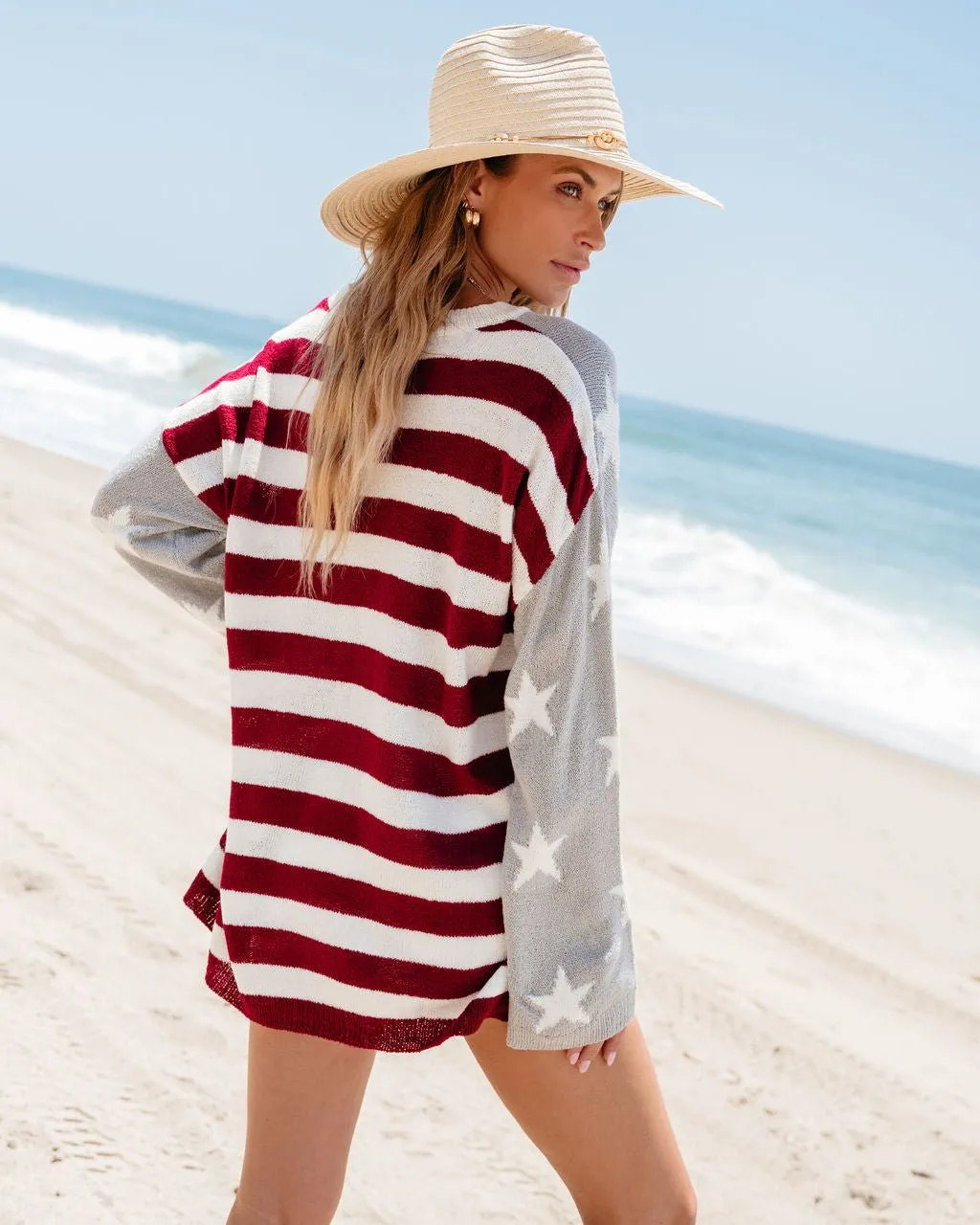 American Flag Pullover Sweater