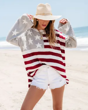 American Flag Pullover Sweater
